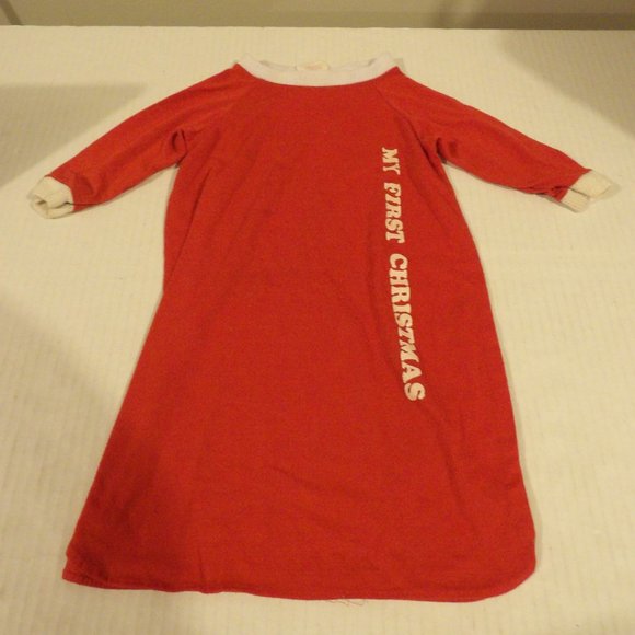 + Vintage 1980s Shirey My 1st Christmas Night Gown/Shirt Sz L 20-23 lbs - Picture 1 of 3